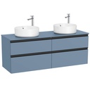 Mueble base The Gap c/4 cajones, p/2 lavabos de sobre encimera 1400x460x537 mm, azul mate, (A851961548)