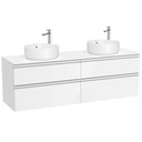 Mueble base The Gap c/4 cajones, p/2 lavabos de sobre encimera 1600x460x537 mm, blanco brillo, (A851962806)