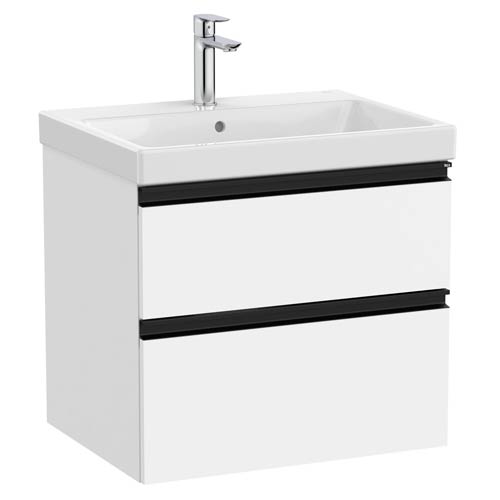 Conjunto Unik The Gap (mueble base c/2 cajones y lavabo plus centrado) 600x460x575 mm, blanco mate, (A851963509)