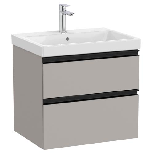 Conjunto Unik The Gap (mueble base c/2 cajones y lavabo plus centrado) 600x460x575 mm, gris mate, (A851963547)