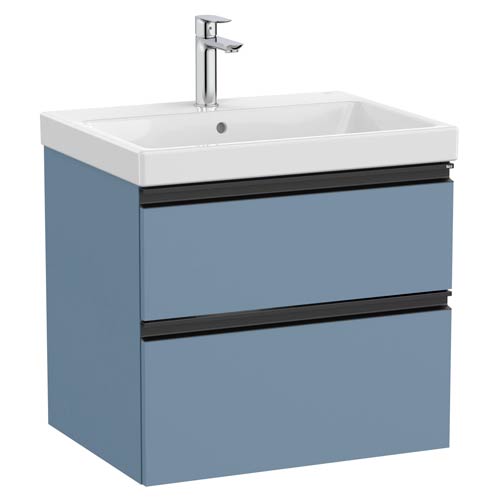 Conjunto Unik The Gap (mueble base c/2 cajones y lavabo plus centrado) 600x460x575 mm, azul mate, (A851963548)