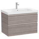 Conjunto Unik The Gap (mueble base c/2 cajones y lavabo plus centrado) 800x460x575 mm, roble city texturizado, (A851964402)