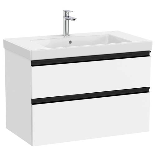 Conjunto Unik The Gap (mueble base c/2 cajones y lavabo plus centrado) 800x460x575 mm, blanco mate, (A851964509)