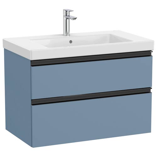 Conjunto Unik The Gap (mueble base c/2 cajones y lavabo plus centrado) 800x460x575 mm, azul mate, (A851964548)