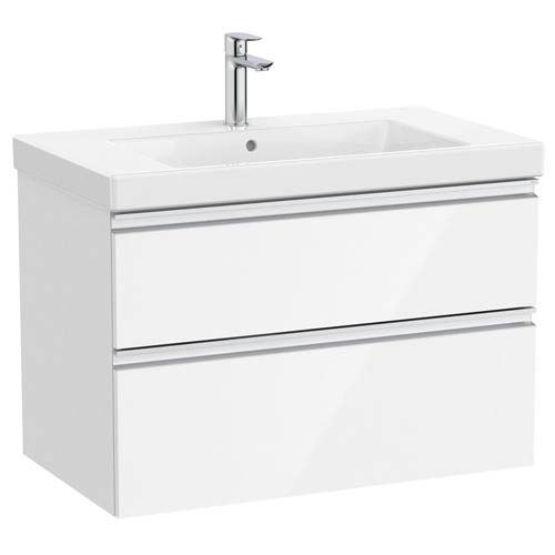 Conjunto Unik The Gap (mueble base c/2 cajones y lavabo plus centrado) 800x460x575 mm, blanco brillo, (A851964806)