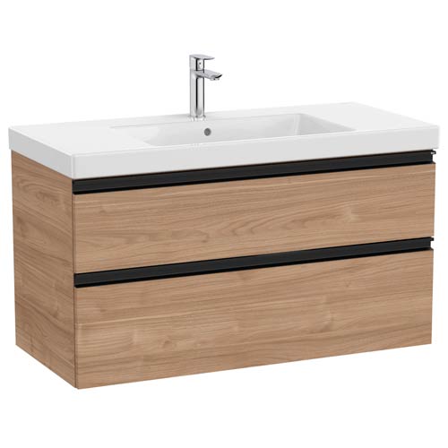 Conjunto Unik The Gap (mueble base c/2 cajones y lavabo plus centrado) 1000x460x575 mm, nogal, (A851965517)