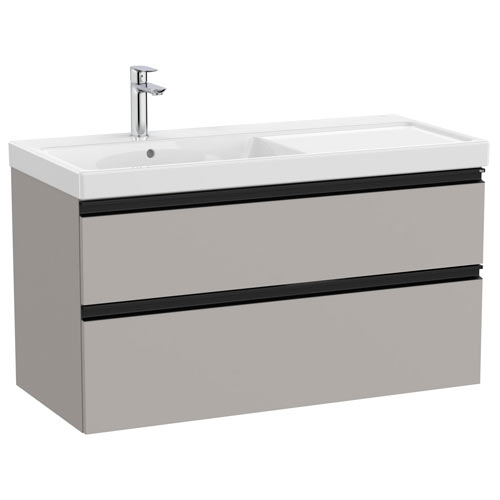 Conjunto Unik The Gap (mueble base c/2 cajones y lavabo plus izquierda) 1000x460x575 mm, gris mate, (A851966547)