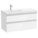 Conjunto Unik The Gap (mueble base c/2 cajones y lavabo plus izquierda) 1000x460x575 mm, blanco brillo, (A851966806)