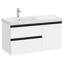 Conjunto Unik The Gap (mueble base c/2 cajones, 1 puerta y lavabo plus izquierda) 1000x460x575 mm, blanco mate, (A851968509)