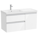 Conjunto Unik The Gap (mueble base c/2 cajones, 1 puerta y lavabo plus izquierda) 1000x460x575 mm, blanco brillo, (A851968806)