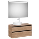 Conj. Pack The Gap (mueble base c/2 cajones, p/lav. sobre enc. izq. y espejo LED) 1000x460x537 mm, nogal, (A851971517)