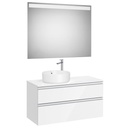 Conj. Pack The Gap (mueble base c/2 cajones, p/lav. sobre enc. izq. y espejo LED) 1000x460x537 mm, blanco brillo, (A851971806)