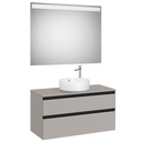 Conj. Pack The Gap (mueble base c/2 cajones, p/lav. sobre enc. central y espejo LED) 1000x460x537 mm, gris mate, (A851973547)