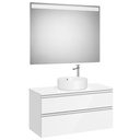 Conj. Pack The Gap (mueble base c/2 cajo., p/lav. sobre enc. central y espejo LED) 1000x460x537 mm, blanco brillo, (A851973806)