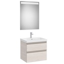 Conjunto Pack The Gap (mueble base c/2 cajones, lavabo plus central y espejo LED) 600x460x575 mm, fresno nórdico, (A851974434)