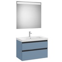 Conjunto Pack The Gap (mueble base c/2 cajones, lavabo plus central y espejo LED) 800x460x575 mm, azul mate, (A851975548)