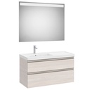 Conjunto Pack The Gap (mueble base c/2 cajones, lavabo plus izquierda y espejo LED) 1000x460x575 mm, fresno nórd., (A851977434)