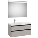 Conjunto Pack The Gap (mueble base c/2 cajones, lavabo plus izquierda y espejo LED) 1000x460x575 mm, gris mate, (A851977547)