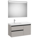 Conj. Pack The Gap (mueble base c/2 caj., 1 puerta, lavabo plus izq. y espejo LED) 1000x460x575 mm, gris mate, (A851979547)