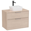 Mueble base Optica c/2 cajones, p/lavabo de sobre encimera, 790x455x580 mm, fresno claro, (A851987541)