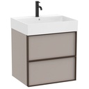 Conjunto Unik Inspira (mueble base c/2 cajones y lavabo) 600x490x685 mm, gris arena, (A851990510)