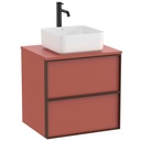 Mueble base Inspira c/2 cajones, p/lavabo de encimera o sobre encimera, 600x490x580 mm, terracota, (A851993552)