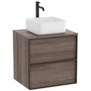 Mueble base Inspira c/2 cajones, p/lavabo de encimera o sobre encimera, 600x490x580 mm, magnolia, (A851993556)