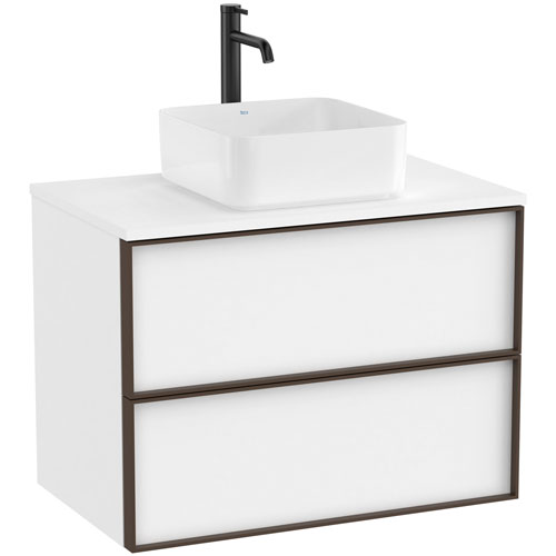 Mueble base Inspira c/2 cajones, p/lavabo de encimera o sobre encimera, 800x490x580 mm, blanco mate, (A851994509)