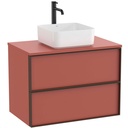 Mueble base Inspira c/2 cajones, p/lavabo de encimera o sobre encimera, 800x490x580 mm, terracota, (A851994552)