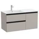 Conjunto Unik The Gap (mueble base c/2 cajones, 1 puerta y lavabo izquierda) 1005x460x537 mm, gris mate, (A851996547)
