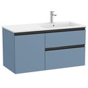 Conjunto Unik The Gap (mueble base c/2 cajones, 1 puerta y lavabo derecha) 1005x460x537 mm, azul mate, (A851997548)