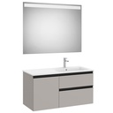 Conj. Pack The Gap (mueble base c/2 cajones, 1 puerta y lavabo der. y espejo LED) 1000x460x537 mm, gris mate, (A851999547)