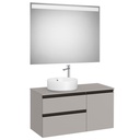 Conj. Pack The Gap (mueble base c/2 caj., 1 puerta, izq. y espejo LED) 1000x460x537 mm, gris mate, (A852000547)