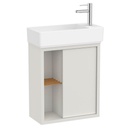 Unik Tura (mueble base compacto 1 puerta, estante lat., lav. ag. grif. der.) 550x275x600 mm, blanco roto, (A852022558)