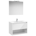 Pack Tenor (mueble c/1 cajón, estante abierto, lavabo, espejo y aplique LED) 805x460x580 mm, blanco brillo, (A852087806)