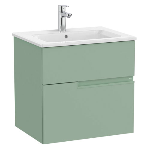 Conjunto Unik Victoria-N (mueble base con dos cajones y lavabo) 605x460x583 mm, verde savia, (A852095564)