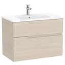 Conjunto Unik Victoria-N (mueble base con dos cajones y lavabo) 805x460x583 mm, fresno claro, (A852097541)