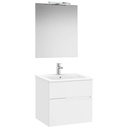 Conjunto Pack Victoria-N (mueble base c/2 cajones, lavabo y espejo c/aplique LED) 605x460x583 mm, blanco mate, (A852105509)