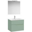 Conjunto Pack Victoria-N (mueble base c/2 cajones, lavabo y espejo c/aplique LED) 705x460x583 mm, verde savia, (A852106564)