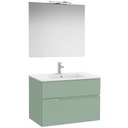 Conjunto Pack Victoria-N (mueble base c/2 cajones, lavabo y espejo c/aplique LED) 805x460x583 mm, verde savia, (A852107564)