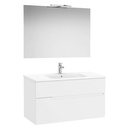 Conjunto Pack Victoria-N (mueble base c/2 cajones, lavabo y espejo c/aplique LED) 1005x460x583 mm, blanco mate, (A852108509)