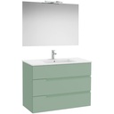Conj. Pack Victoria-N (mueble base c/3 cajones, lavabo y espejo con aplique LED) 1005x460x757 mm, verde savia, (A852113564)