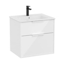 Conjunto Unik Optica (mueble base compacto c/2 cajones y lavabo), 605x460x580 mm, blanco brillo, (A852451806)