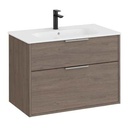 Conjunto Unik Optica (mueble base compacto c/2 cajones y lavabo), 805x460x580 mm, roble oscuro, (A852453537)