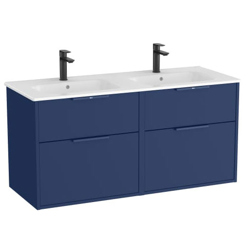 Conjunto Unik Optica (mueble base c/4 cajones y lavabo doble) 1200x455x565 mm, azul acero, (A852455551)