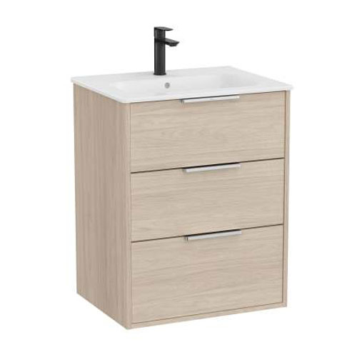 Conjunto Unik Optica (mueble base c/3 cajones y lavabo), 605x455x755 mm, fresno claro, (A852456541)