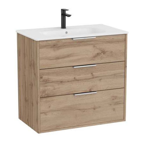 Conjunto Unik Optica (mueble base c/3 cajones y lavabo), 805x455x755 mm, nogal, (A852457517)