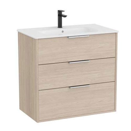 Conjunto Unik Optica (mueble base c/3 cajones y lavabo), 805x455x755 mm, fresno claro, (A852457541)