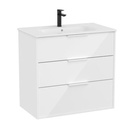 Conjunto Unik Optica (mueble base c/3 cajones y lavabo), 805x455x755 mm, blanco brillo, (A852457806)