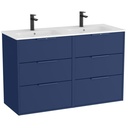 Conjunto Unik Optica (mueble base c/6 cajones y lavabo doble),1200x455x757 mm, azul acero, (A852458551)